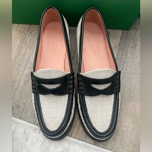 NEW J. Crew Women's Black and White Loafers size 8